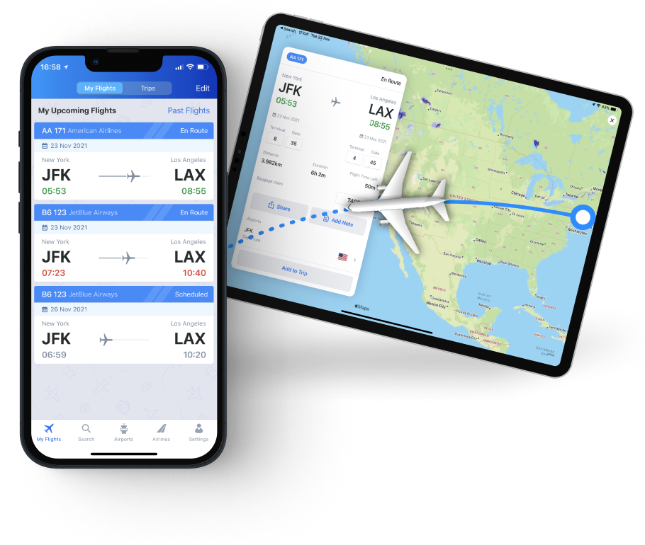 Flight Tracker App iPhone & iPad